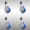 Service Caster 4 Inch 316SS Blue Polyurethane Swivel 1-5/8 Inch Expanding Stem Caster Set SCC SCC-SS316EX20S414-PPUB-BLUE-158-4 - alternate 1